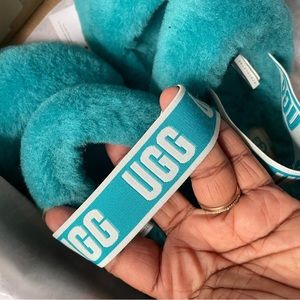 Women’s Turquoise fluff yeah Ugg slippers